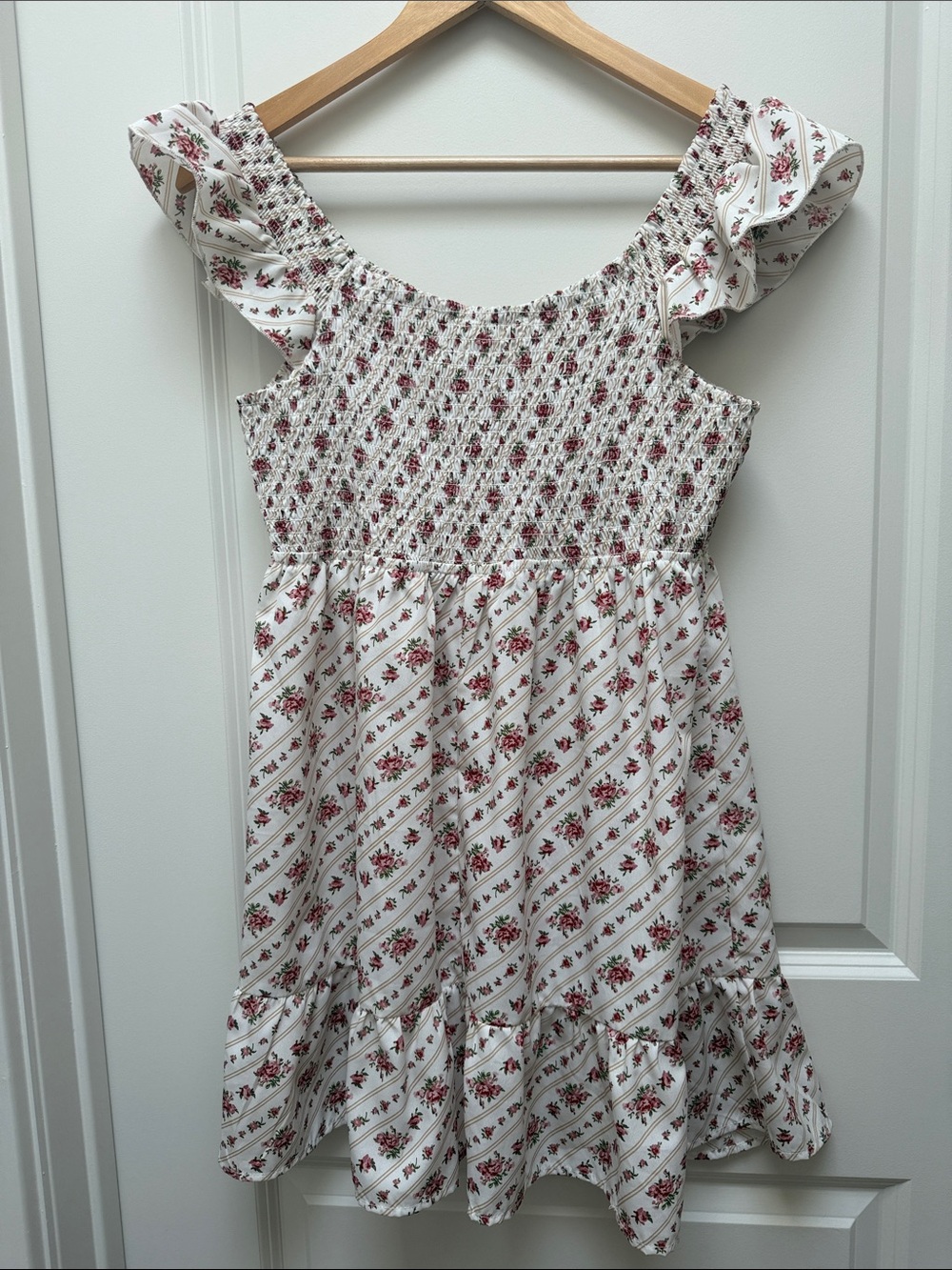 Hint of Blush Babydoll Floral Cottagecore Dress - Picture 4 of 10